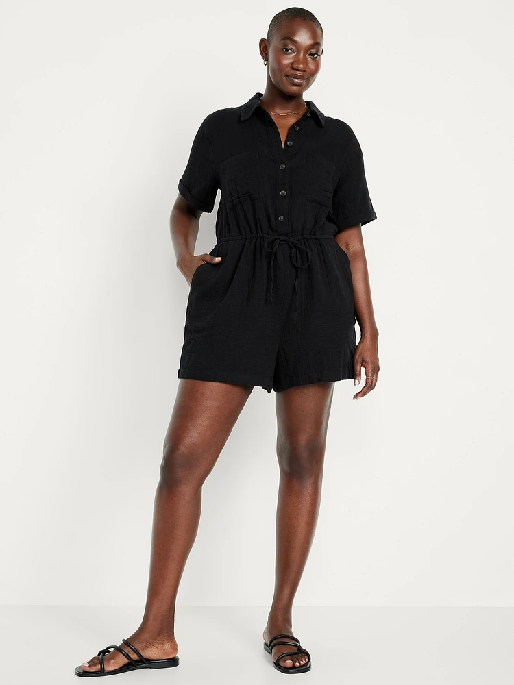 Crinkle Gauze Romper