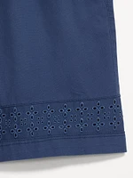 Eyelet-Hem Twill Shorts -- 7-inch inseam