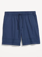 Eyelet-Hem Twill Shorts -- 7-inch inseam
