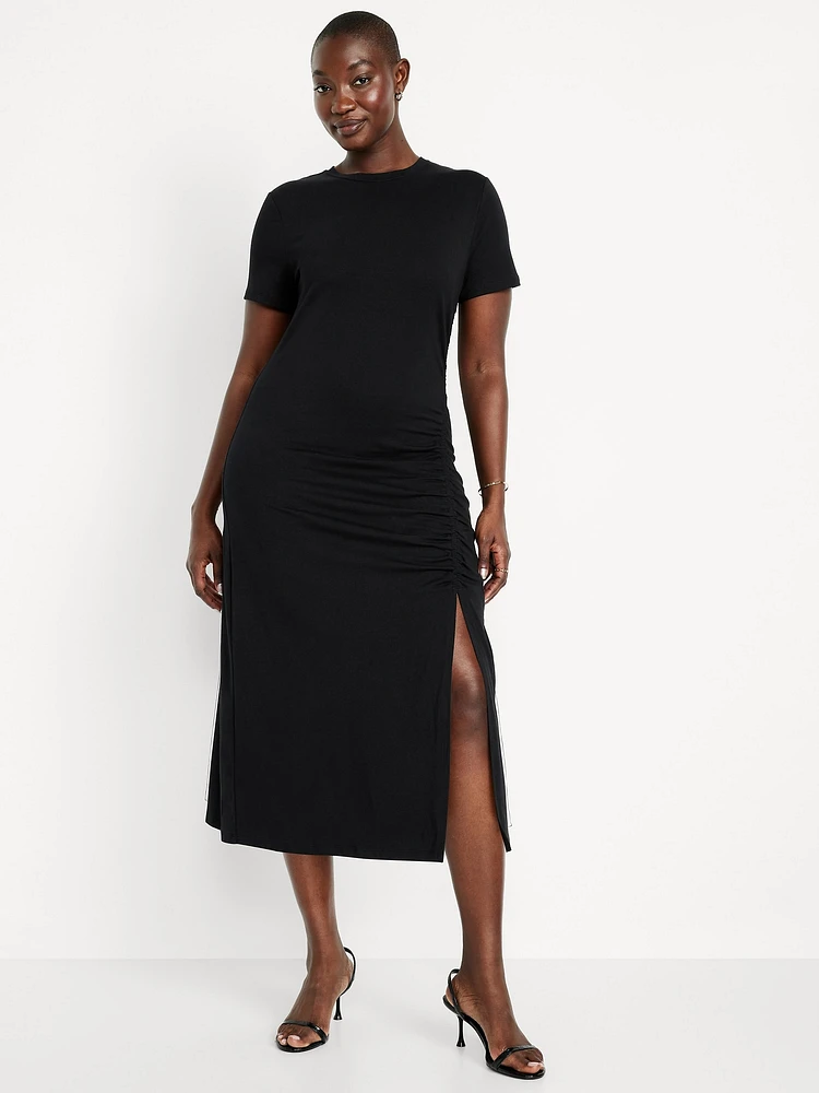 Ruched Midi T-Shirt Dress