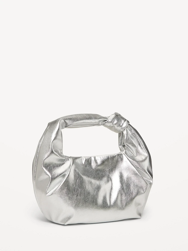 Faux-Leather Croissant Bag