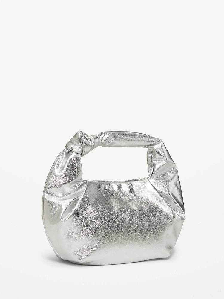 Faux-Leather Croissant Bag