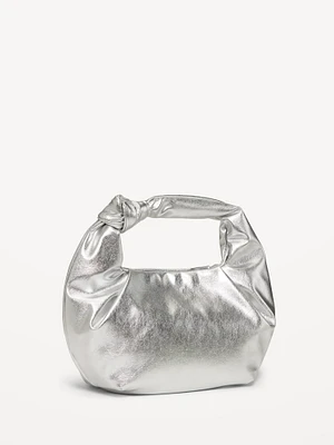 Faux-Leather Croissant Bag