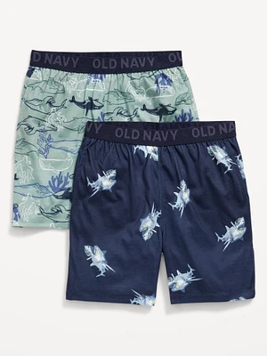 Printed Jersey-Knit Pajama Jogger Shorts for Boys