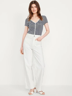 Extra High-Waisted Mariner Wide-Leg Jeans