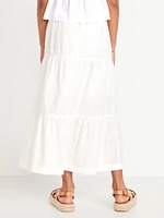 Printed Tiered Swing Midi Skirt for Girls