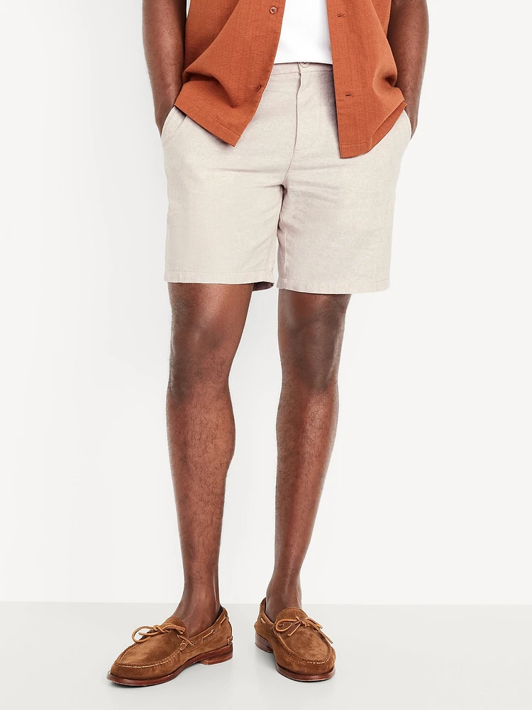 Slim Rotation Linen-Blend Chino Shorts -- 8-inch inseam