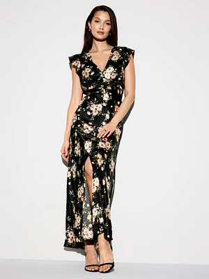 The Occasion by Old Navy Flutter-Sleeve Satin Maxi Dress