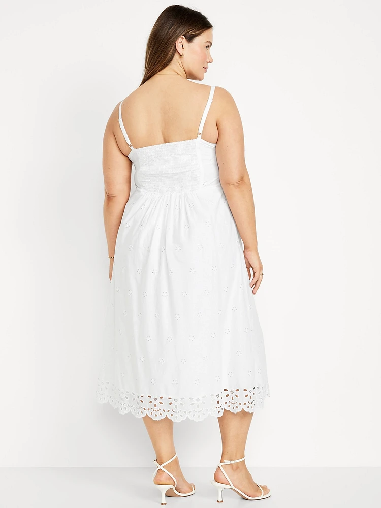 Fit & Flare Eyelet Midi Dress