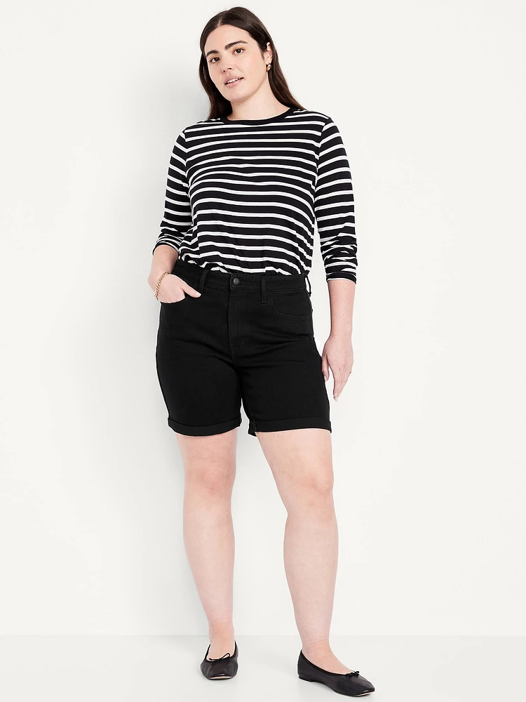 High-Waisted Jean Shorts -- 7-inch inseam