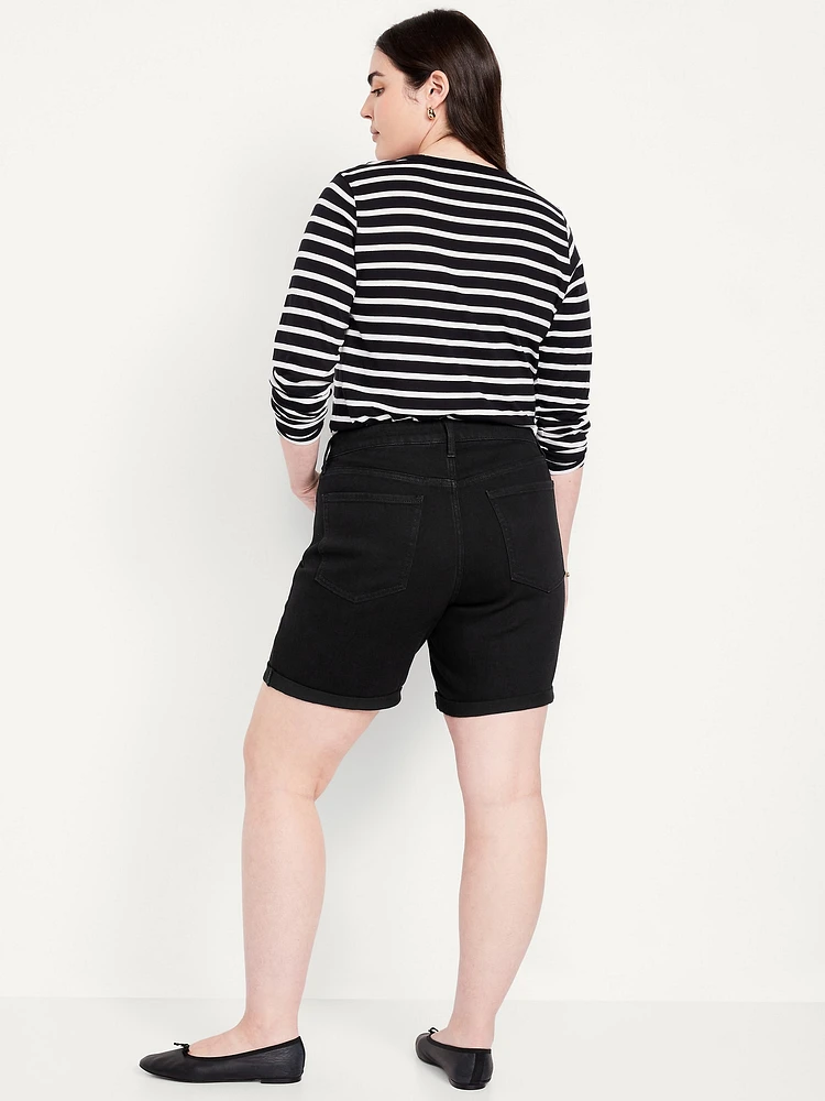High-Waisted Jean Shorts -- 7-inch inseam
