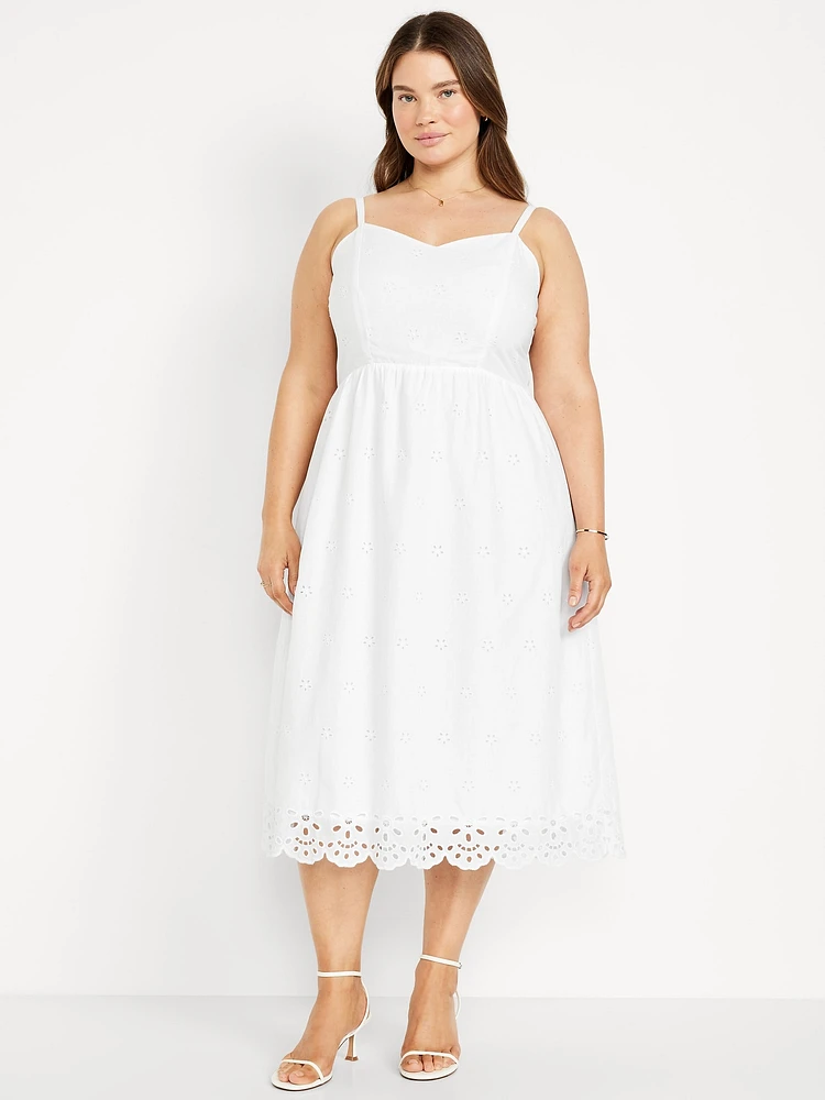 Fit & Flare Eyelet Midi Dress