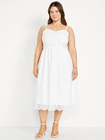Fit & Flare Eyelet Midi Dress