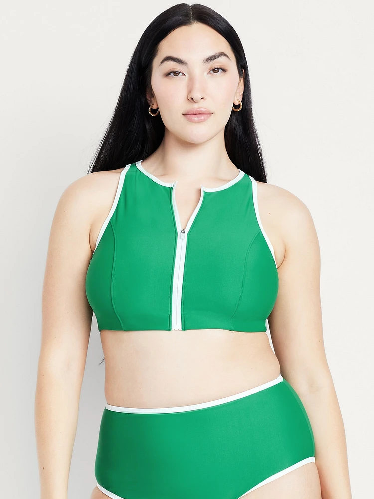 Matte Zip-Front Surf Top