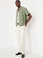 Short-Sleeve Cropped Heavyweight Camp Shirt
