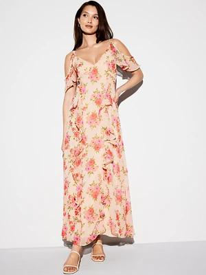 The Occasion by Old Navy Off-Shoulder Ruffle Chiffon Maxi Dress