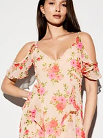 The Occasion by Old Navy Off-Shoulder Ruffle Chiffon Maxi Dress