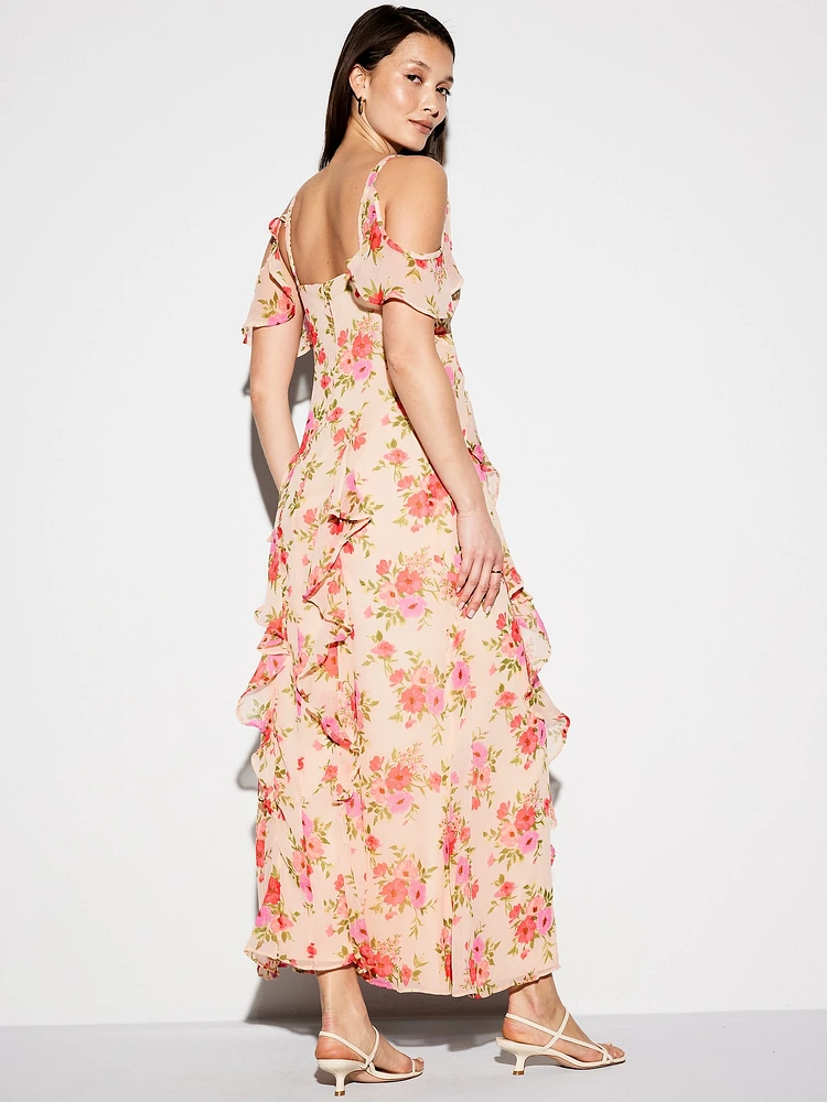 The Occasion by Old Navy Off-Shoulder Ruffle Chiffon Maxi Dress