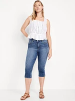 High-Waisted Rockstar Slim Capri Jeans