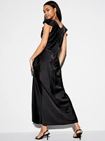 The Occasion by Old Navy Flutter-Sleeve Keyhole Satin Maxi Dress