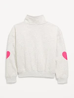 Oversized Quarter-Zip Sweatshirt for Girls