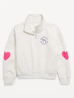 Oversized Quarter-Zip Sweatshirt for Girls