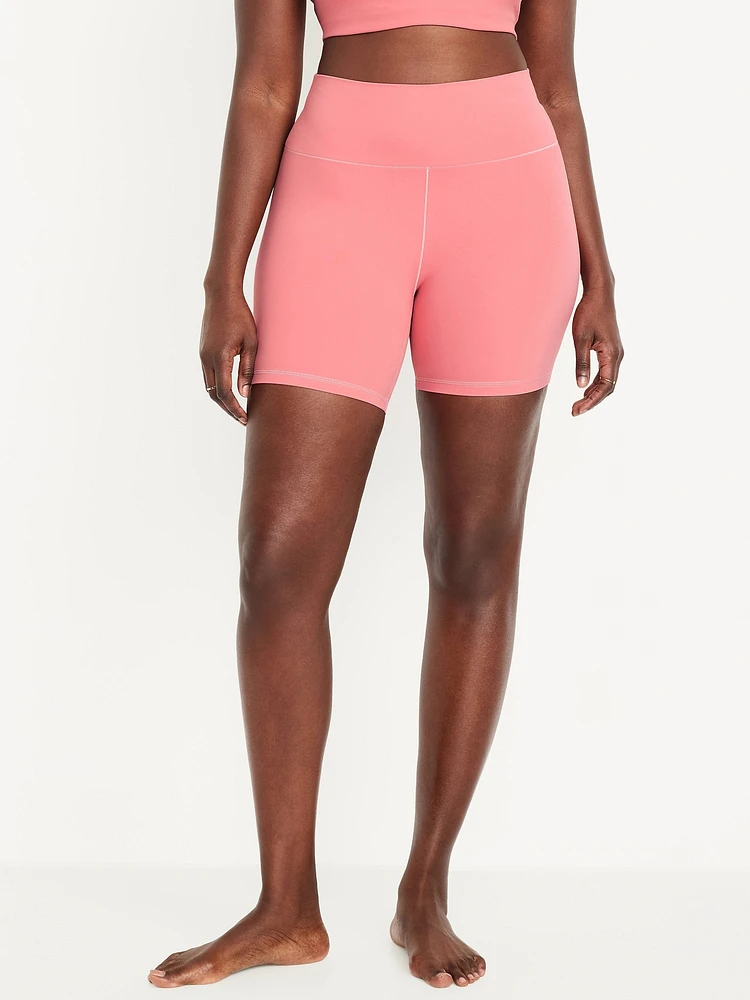 High-Waisted StudioSmooth Biker Shorts -- 6-inch inseam
