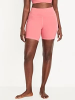 High-Waisted StudioSmooth Biker Shorts -- 6-inch inseam
