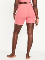 High-Waisted StudioSmooth Biker Shorts -- 6-inch inseam