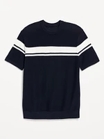 Short-Sleeve Striped Sweater