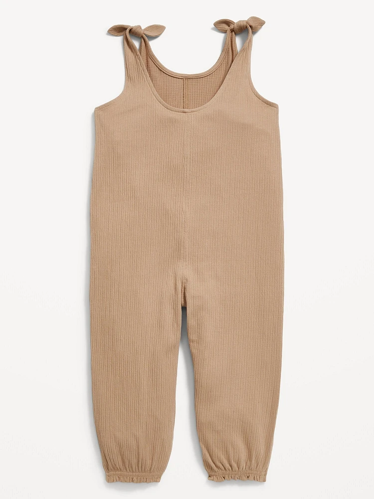 Sleeveless Jacquard-Knit Jumpsuit for Toddler Girls