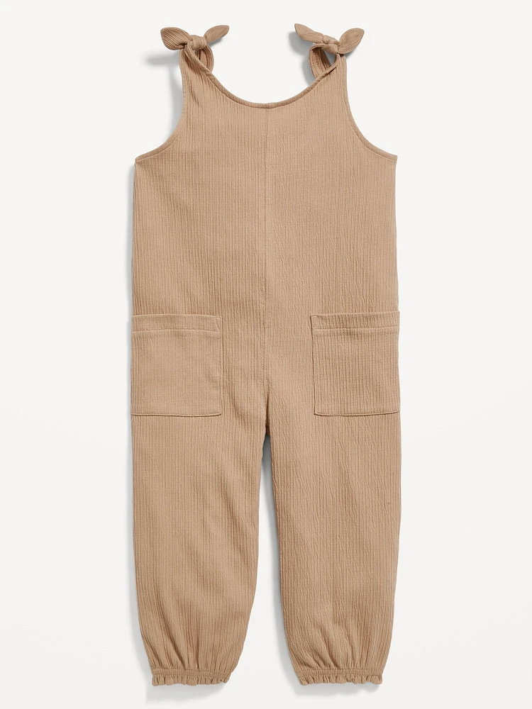 Sleeveless Jacquard-Knit Jumpsuit for Toddler Girls