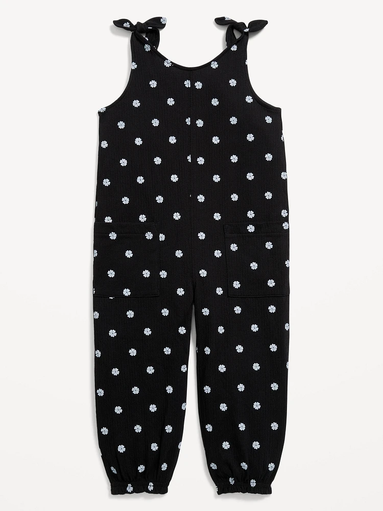 Sleeveless Jacquard-Knit Jumpsuit for Toddler Girls