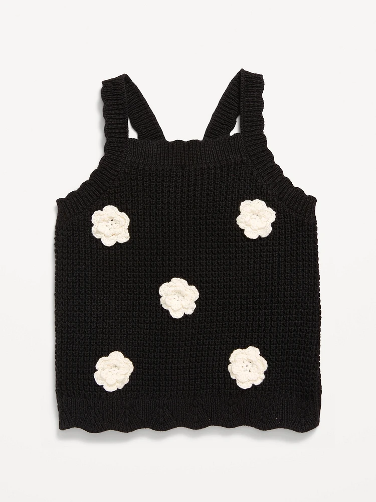 Applique Sweater-Knit Tank Top for Toddler Girls
