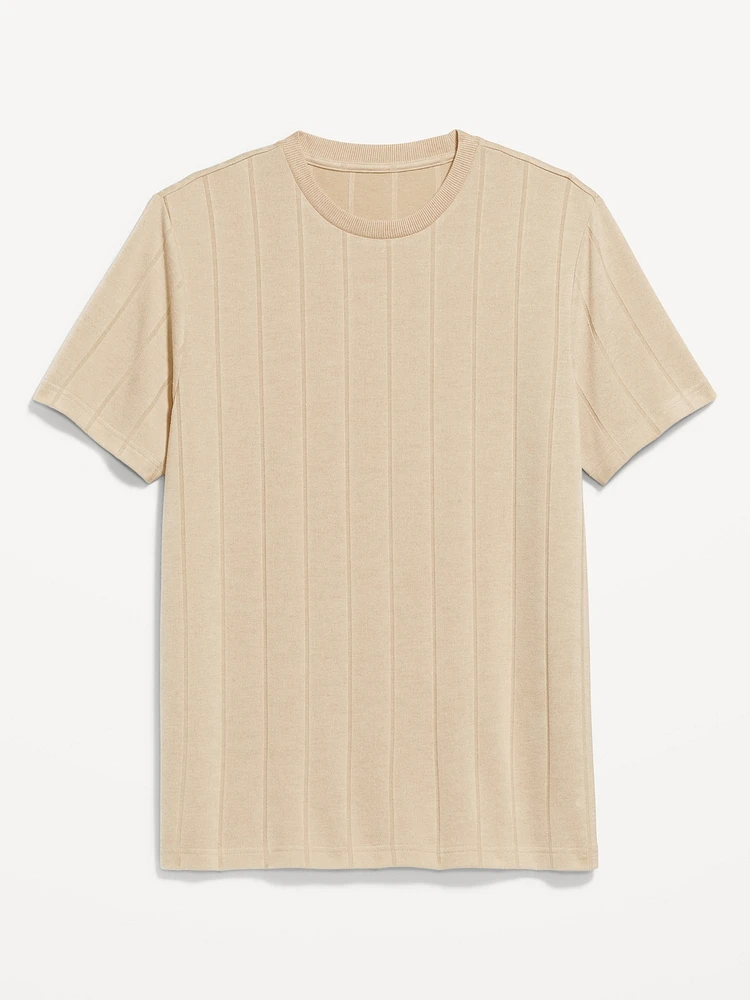 Crew-Neck Ribbed T-Shirt