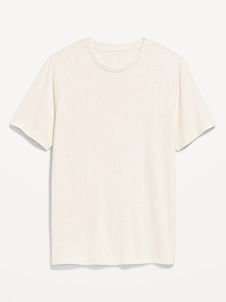 Crew-Neck Ribbed T-Shirt
