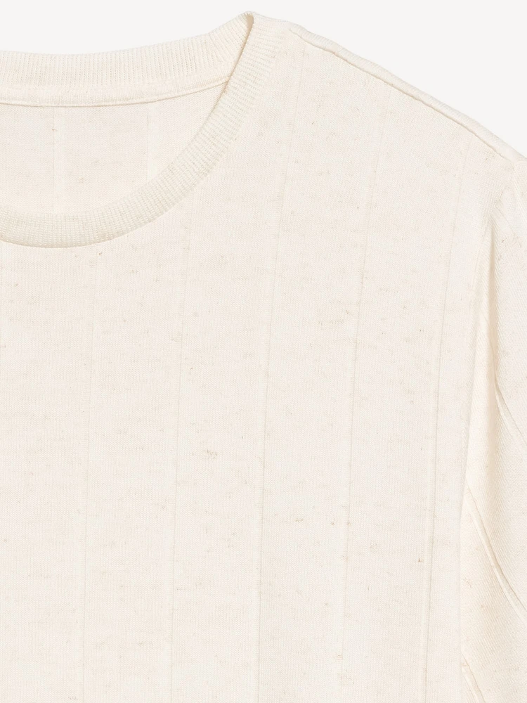 Crew-Neck Ribbed T-Shirt