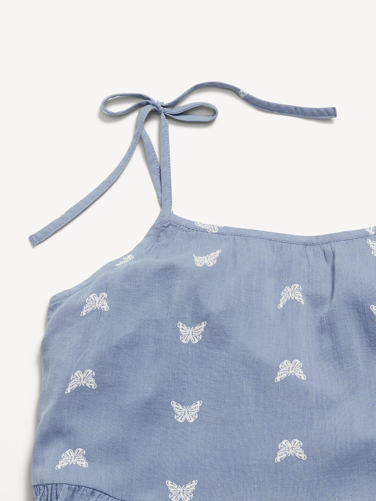 Printed Sleeveless Tiered Dress for Girls