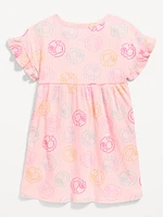 Ruffle-Sleeve Licensed Graphic Dress for Toddler Girls