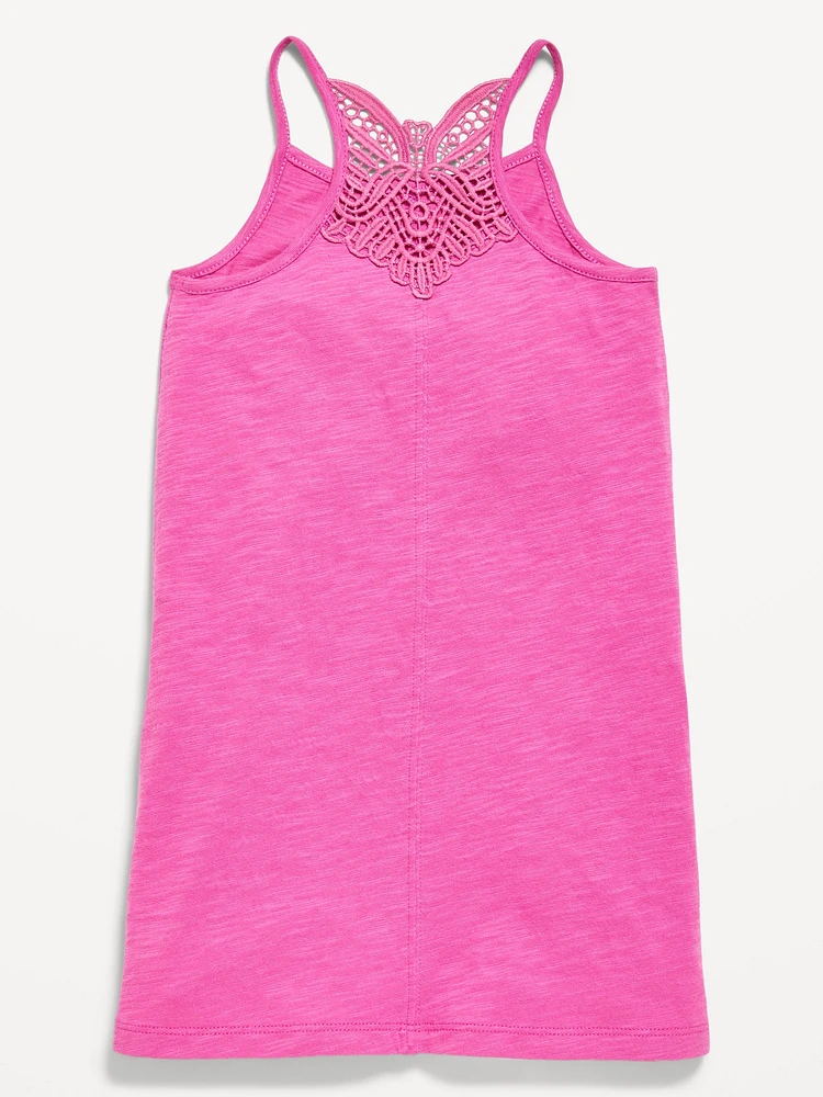 Sleeveless Crochet Racerback Dress for Toddler Girls