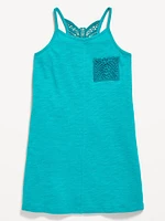 Sleeveless Crochet Racerback Dress for Toddler Girls