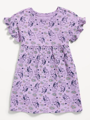 Ruffle-Sleeve Licensed Graphic Dress for Toddler Girls