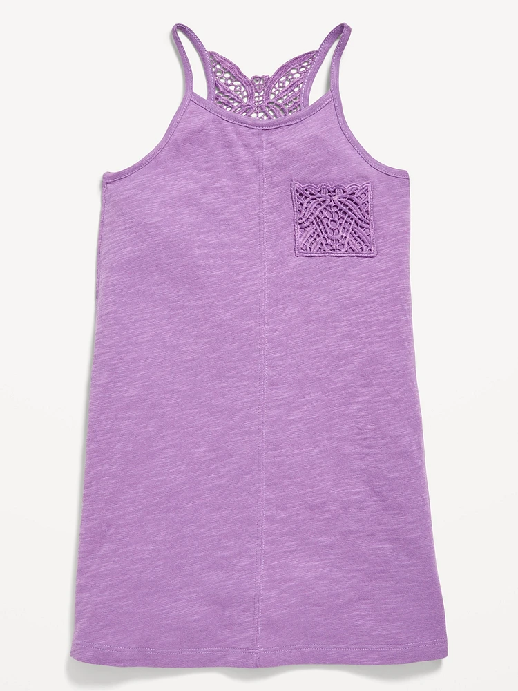 Sleeveless Crochet Racerback Dress for Toddler Girls