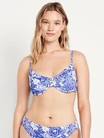 Textured Underwire Balconette Swim Top