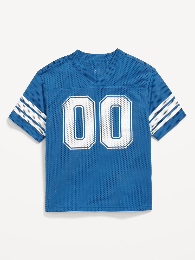 Oversized Boxy Mesh Graphic T-Shirt for Boys