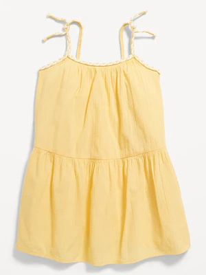 Printed Sleeveless Crinkle Crepe Tiered Dress for Toddler Girls