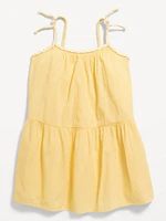 Printed Sleeveless Crinkle Crepe Tiered Dress for Toddler Girls