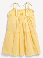 Printed Sleeveless Crinkle Crepe Tiered Dress for Toddler Girls