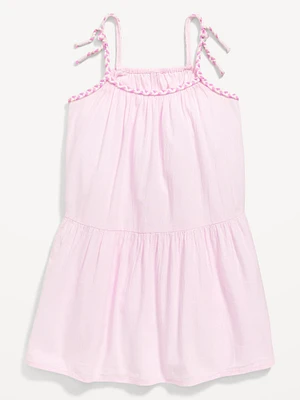 Printed Sleeveless Crinkle Crepe Tiered Dress for Toddler Girls