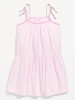 Printed Sleeveless Crinkle Crepe Tiered Dress for Toddler Girls